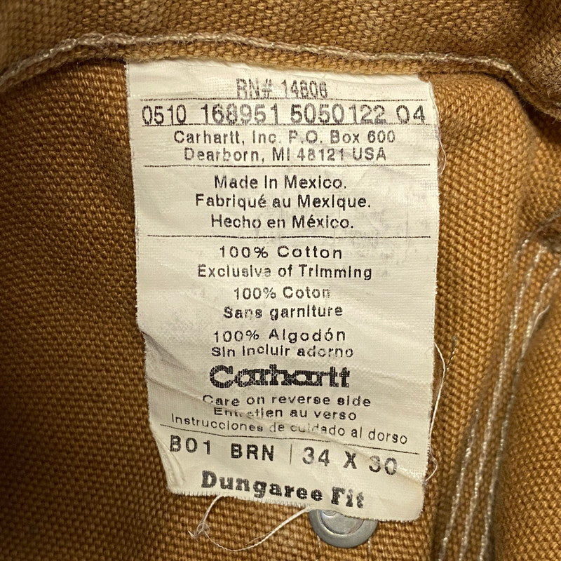 【中古品】【メンズ】 Carhartt カーハート B01BRN 2010年製 メキシコ製 DOUBLE KNEE PAINTER PANTS ダブル ニー ペインター パンツ ボトムス ズボン 157-251002-cs-08-izu サイズ：34×30 カラー：ブラウン 万代Net店