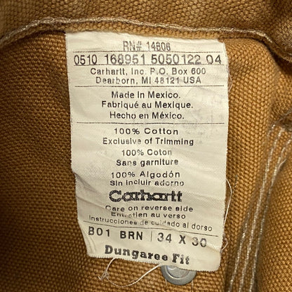 【中古品】【メンズ】 Carhartt カーハート B01BRN 2010年製 メキシコ製 DOUBLE KNEE PAINTER PANTS ダブル ニー ペインター パンツ ボトムス ズボン 157-251002-cs-08-izu サイズ：34×30 カラー：ブラウン 万代Net店