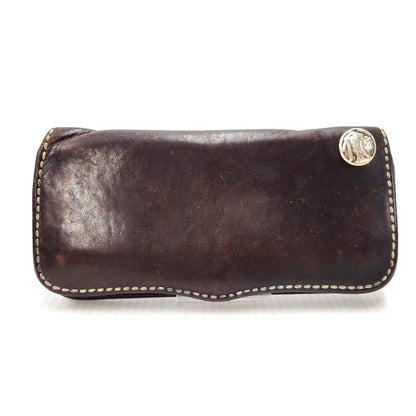 【現状渡し品】【メンズ】 SAAD サード コンチョ付き LEATHER LONG WALLET レザー ロング ウォレット 財布 200-260102-cs-13-izu カラー：ブラウン系 万代Net店