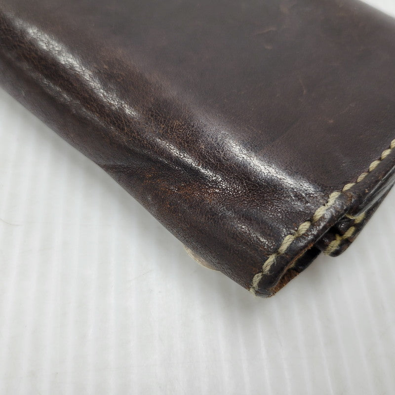 【現状渡し品】【メンズ】 SAAD サード コンチョ付き LEATHER LONG WALLET レザー ロング ウォレット 財布 200-260102-cs-13-izu カラー：ブラウン系 万代Net店