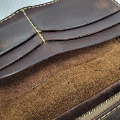 【現状渡し品】【メンズ】 SAAD サード コンチョ付き LEATHER LONG WALLET レザー ロング ウォレット 財布 200-260102-cs-13-izu カラー：ブラウン系 万代Net店