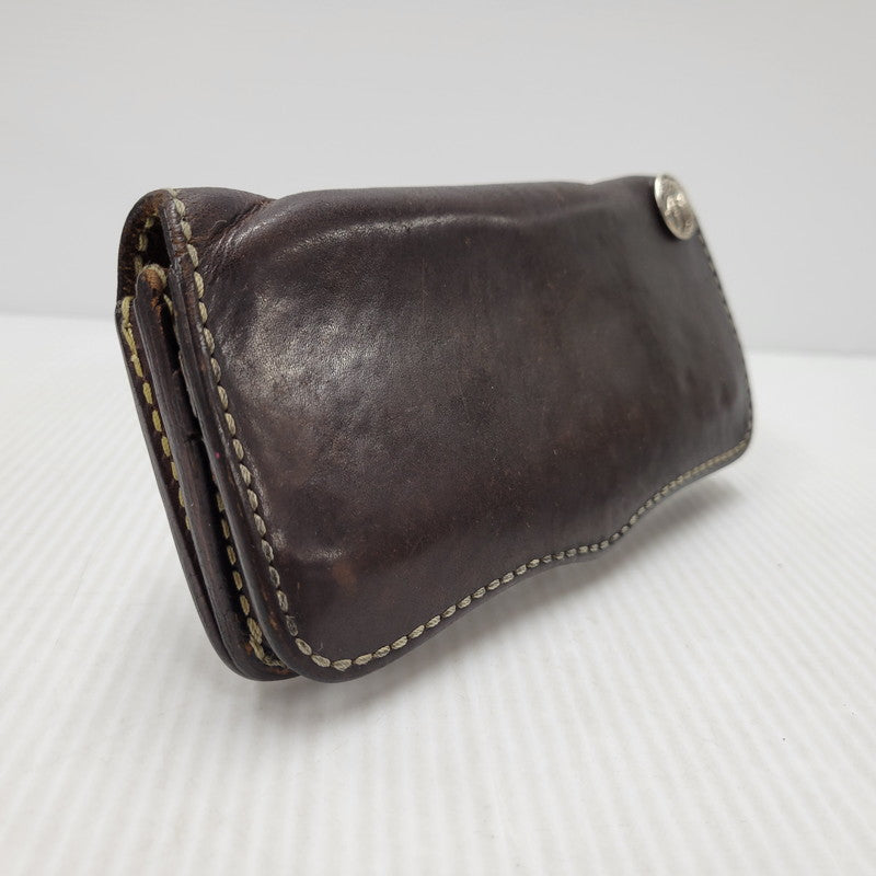 【現状渡し品】【メンズ】 SAAD サード コンチョ付き LEATHER LONG WALLET レザー ロング ウォレット 財布 200-260102-cs-13-izu カラー：ブラウン系 万代Net店