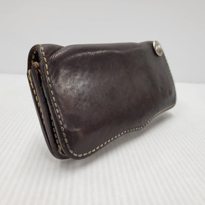 【現状渡し品】【メンズ】 SAAD サード コンチョ付き LEATHER LONG WALLET レザー ロング ウォレット 財布 200-260102-cs-13-izu カラー：ブラウン系 万代Net店