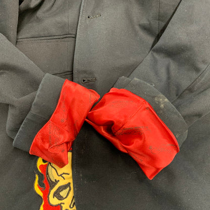 【現状渡し品】【メンズ】 ED HARDY エドハーディ DOCKING HOODIE TAILORED JACKET ドッキング フーディー テーラードジャケット アウター 146-251002-as-07-izu サイズ：S カラー：ブラック系 万代Net店