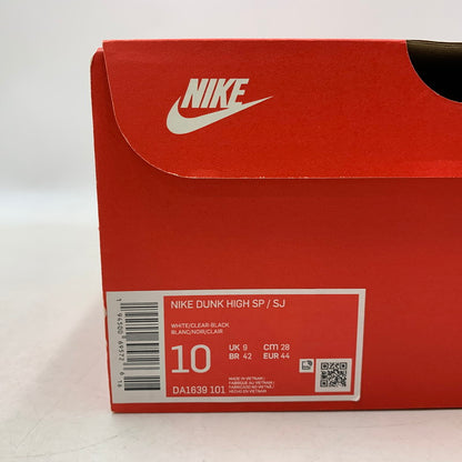 【中古美品】【メンズ】 NIKE ナイキ × SLAM JAM スラムジャム DUNK HI SP/SJ DA1639-101 ダンク ハイ SP/SJ スニーカー シューズ 靴 160-250930-as-11-izu サイズ：28cm カラー：WHITE/CLEAR-BLACK 万代Net店