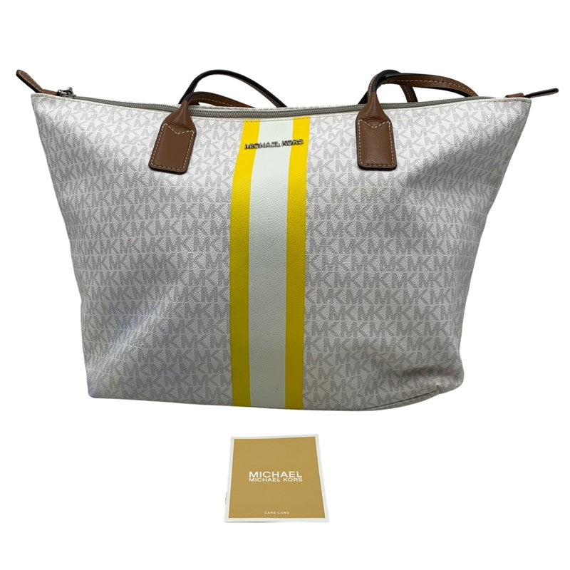 【現状渡し品】【レディース】 SIGNATURE TOTE BAG 35T0STFT6B シグネチャー トート バッグ 鞄 カバン 188-260102-ay-03-izu カラー：ホワイト 万代Net店