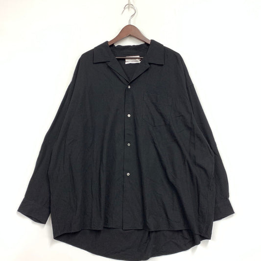 【中古品】 GRAPHPAPER グラフペーパー GM251-50047 25SS SILK NOIL VISCOSE シルク ノイルビスコース SLEEPING SHIRT スリーピング シャツ トップス 長袖 140-251003-ya-07-izu サイズ：2 カラー：BLACK 万代Net店