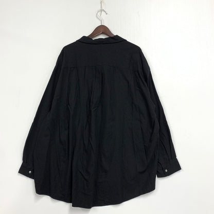 【中古品】 GRAPHPAPER グラフペーパー GM251-50047 25SS SILK NOIL VISCOSE シルク ノイルビスコース SLEEPING SHIRT スリーピング シャツ トップス 長袖 140-251003-ya-07-izu サイズ：2 カラー：BLACK 万代Net店