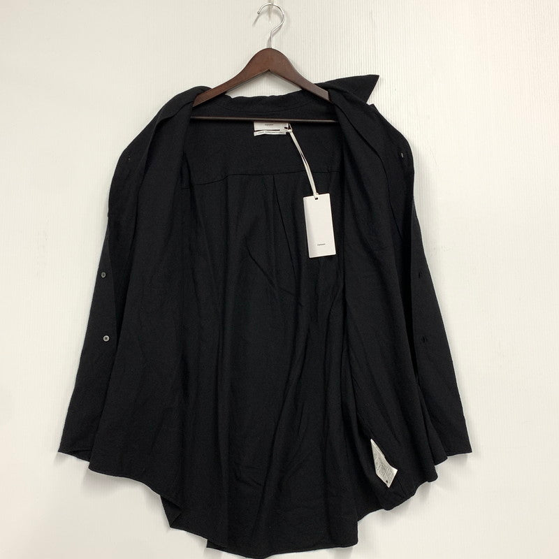 【中古品】 GRAPHPAPER グラフペーパー GM251-50047 25SS SILK NOIL VISCOSE シルク ノイルビスコース SLEEPING SHIRT スリーピング シャツ トップス 長袖 140-251003-ya-07-izu サイズ：2 カラー：BLACK 万代Net店