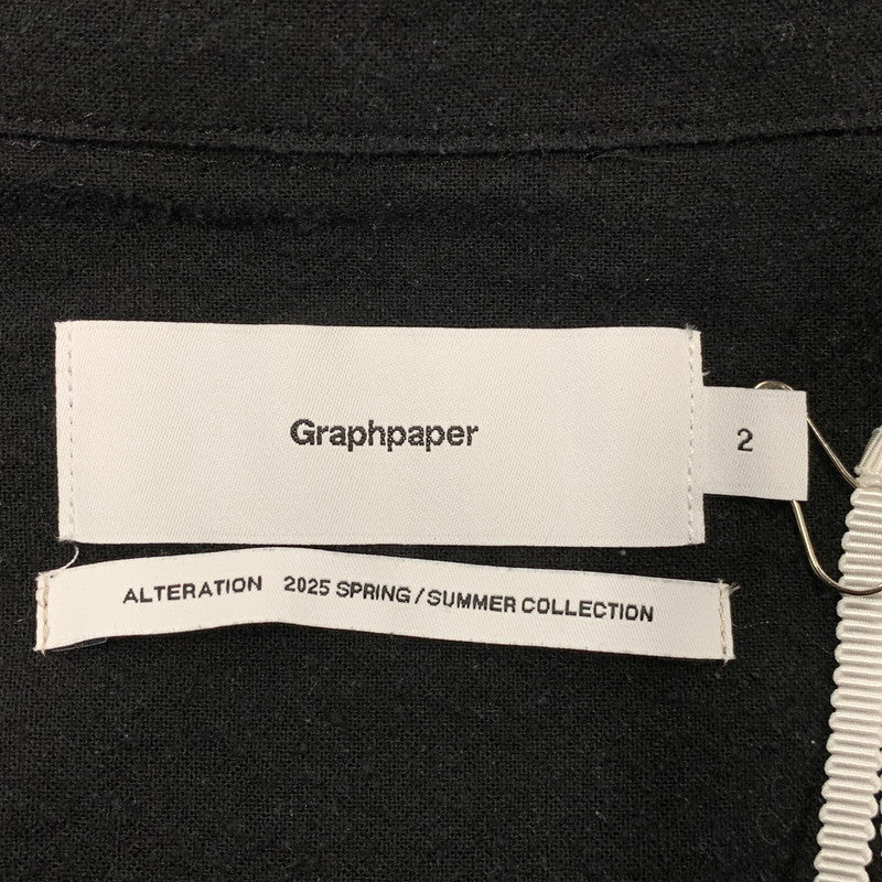 【中古品】 GRAPHPAPER グラフペーパー GM251-50047 25SS SILK NOIL VISCOSE シルク ノイルビスコース SLEEPING SHIRT スリーピング シャツ トップス 長袖 140-251003-ya-07-izu サイズ：2 カラー：BLACK 万代Net店