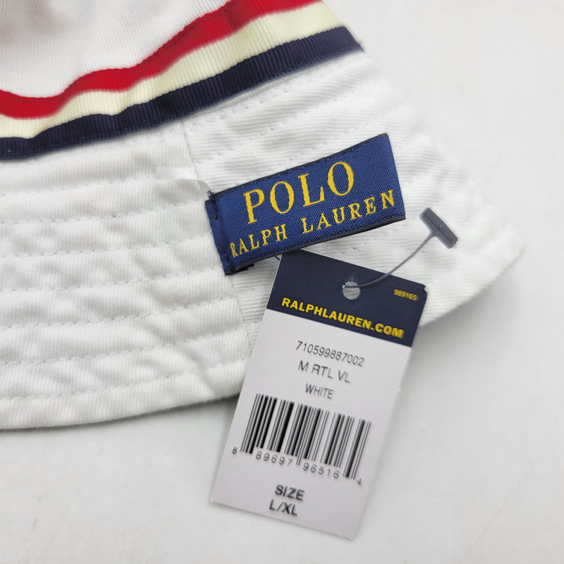 【中古美品】【メンズ/レディース】 POLO RALPH LAUREN ポロ・ラルフローレン 2016 RIO OLYMPIC リオ オリンピック REVERSIBLE BUCKET HAT リバーシブル バケット ハット 帽子 185-251003-ya-04-izu サイズ：L/XL カラー：ブルー／ホワイト 万代Net店