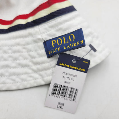 【中古美品】【メンズ/レディース】 POLO RALPH LAUREN ポロ・ラルフローレン 2016 RIO OLYMPIC リオ オリンピック REVERSIBLE BUCKET HAT リバーシブル バケット ハット 帽子 185-251003-ya-04-izu サイズ：L/XL カラー：ブルー／ホワイト 万代Net店