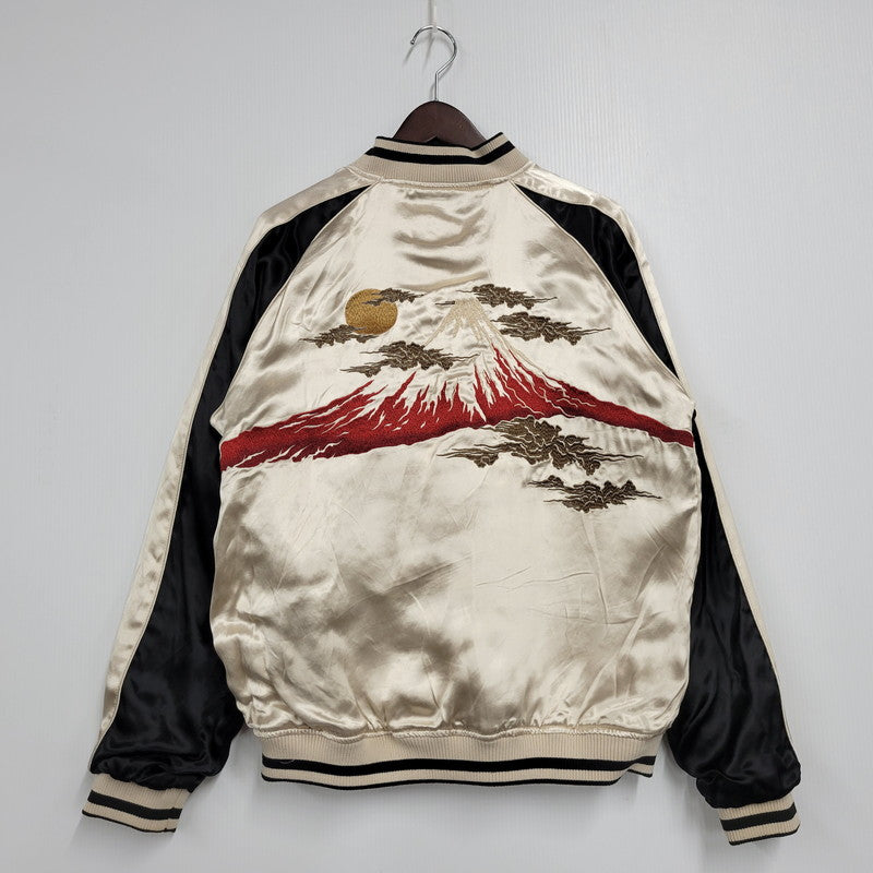 【中古美品】【メンズ】 絡繰魂 213011 鯨×富士山 REVERSIBLE SOUVENIR JACKET リバーシブル スーベニア ジャケット アウター 145-251004-ya-15-izu サイズ：L カラー：BLACK/GOLD 万代Net店
