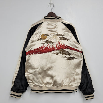 【中古美品】【メンズ】 絡繰魂 213011 鯨×富士山 REVERSIBLE SOUVENIR JACKET リバーシブル スーベニア ジャケット アウター 145-251004-ya-15-izu サイズ：L カラー：BLACK/GOLD 万代Net店