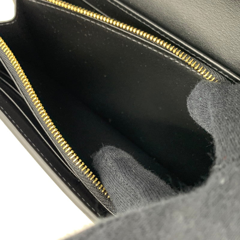 【中古美品】【メンズ/レディース】 CELINE セリーヌ ラージウォレット トリオンフ シャイニーカーフスキン 長財布 サイフ 181-251004-ay-05-izu カラー：ブラック 万代Net店