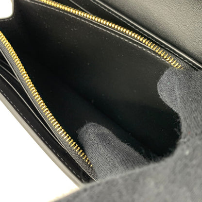 【中古美品】【メンズ/レディース】 CELINE セリーヌ ラージウォレット トリオンフ シャイニーカーフスキン 長財布 サイフ 181-251004-ay-05-izu カラー：ブラック 万代Net店