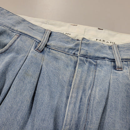 【中古品】【メンズ】 FARAH ファーラー FR0302-M4002 2 TUCK WIDE TAPERED PANTS ツータック ワイド テーパード パンツ ボトムス ズボン 152-260110-cs-02-izu サイズ：34×30 カラー：ライトインディゴ 万代Net店