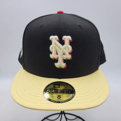 【中古品】【メンズ/レディース】 NEW ERA ニューエラ 59FIFTY NEW YORK METS 60ANNIVERSARY BB CAP ニューヨーク メッツ ベースボールキャップ 帽子 185-251028-as-35-izu サイズ：8（63.5cm） カラー：ブラック×イエロー 万代Net店