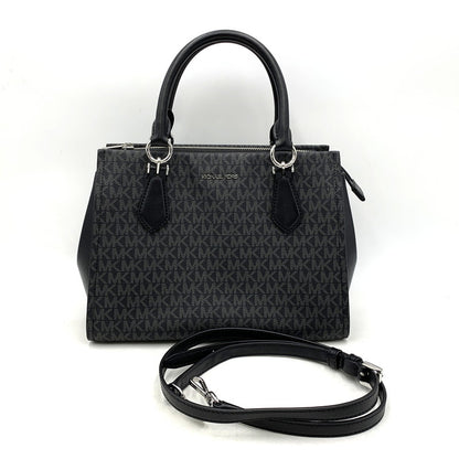 【中古品】【レディース】 35F5S6AS2B MK SIGNATURE エムケー シグネチャー MARILYN SATCHEL MEDIUM 2WAY HAND BAG マリリン サッチェル　ミディアム ツーウェイ ハンドバッグ カバン 鞄 188-251005-cs-09-izu カラー：ブラック×ダークグレー 万代Net店