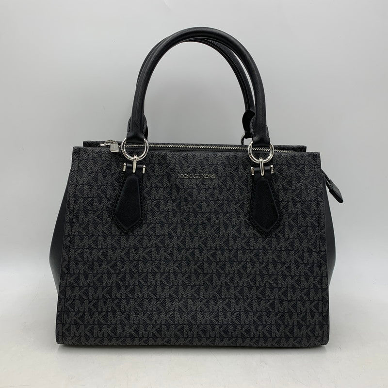 【中古品】【レディース】 35F5S6AS2B MK SIGNATURE エムケー シグネチャー MARILYN SATCHEL MEDIUM 2WAY HAND BAG マリリン サッチェル　ミディアム ツーウェイ ハンドバッグ カバン 鞄 188-251005-cs-09-izu カラー：ブラック×ダークグレー 万代Net店