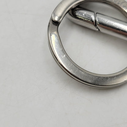 【中古品】【メンズ/レディース】 BOTTEGAVENETA ボッテガヴェネタ TRIANGLE KEY RING トライアングル キーリング 182-251005-as-10-izu カラー：シルバー×グリーン 万代Net店