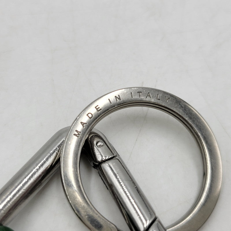 【中古品】【メンズ/レディース】 BOTTEGAVENETA ボッテガヴェネタ TRIANGLE KEY RING トライアングル キーリング 182-251005-as-10-izu カラー：シルバー×グリーン 万代Net店