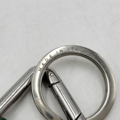 【中古品】【メンズ/レディース】 BOTTEGAVENETA ボッテガヴェネタ TRIANGLE KEY RING トライアングル キーリング 182-251005-as-10-izu カラー：シルバー×グリーン 万代Net店