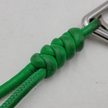 【中古品】【メンズ/レディース】 BOTTEGAVENETA ボッテガヴェネタ TRIANGLE KEY RING トライアングル キーリング 182-251005-as-10-izu カラー：シルバー×グリーン 万代Net店