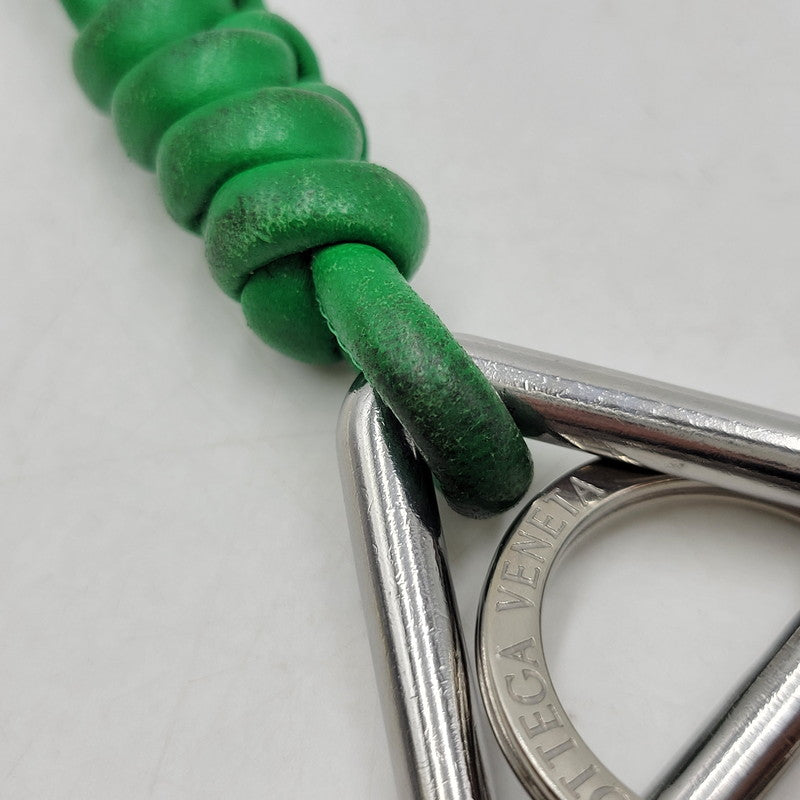 【中古品】【メンズ/レディース】 BOTTEGAVENETA ボッテガヴェネタ TRIANGLE KEY RING トライアングル キーリング 182-251005-as-10-izu カラー：シルバー×グリーン 万代Net店