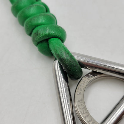【中古品】【メンズ/レディース】 BOTTEGAVENETA ボッテガヴェネタ TRIANGLE KEY RING トライアングル キーリング 182-251005-as-10-izu カラー：シルバー×グリーン 万代Net店