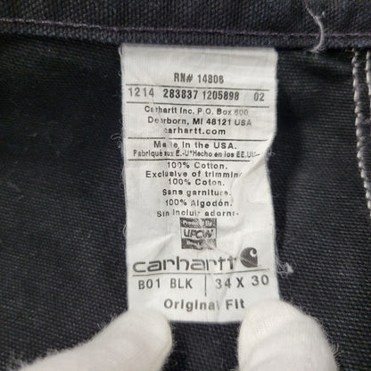 【中古品】【メンズ】 Carhartt カーハート FIRM DUCK DOUBLE FRONT UTILITY WORK PANT B01 BLK ワークパンツ USA製 ボトムス 157-251005-as-05-izu サイズ：34×30 カラー：ブラック 万代Net店