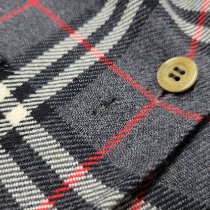 【中古品】【メンズ】 CASHMERE BLEND WOOL CHECK SHIRT FEA46-077 カシミヤ ブレンド ウール チェック シャツ 白タグ 長袖 トップス 141-251005-as-02-izu サイズ：42 カラー：グレー系 万代Net店