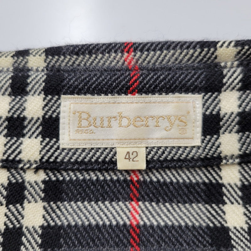 【中古品】【メンズ】 CASHMERE BLEND WOOL CHECK SHIRT FEA46-077 カシミヤ ブレンド ウール チェック シャツ 白タグ 長袖 トップス 141-251005-as-02-izu サイズ：42 カラー：グレー系 万代Net店