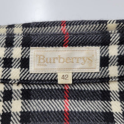 【中古品】【メンズ】 CASHMERE BLEND WOOL CHECK SHIRT FEA46-077 カシミヤ ブレンド ウール チェック シャツ 白タグ 長袖 トップス 141-251005-as-02-izu サイズ：42 カラー：グレー系 万代Net店