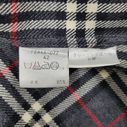 【中古品】【メンズ】 CASHMERE BLEND WOOL CHECK SHIRT FEA46-077 カシミヤ ブレンド ウール チェック シャツ 白タグ 長袖 トップス 141-251005-as-02-izu サイズ：42 カラー：グレー系 万代Net店