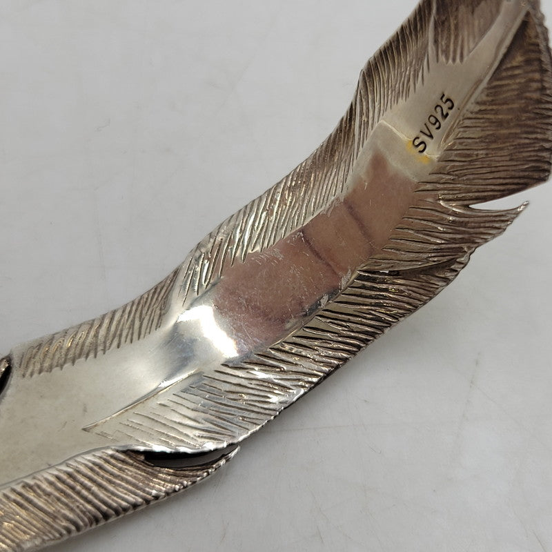 【中古品】【メンズ/レディース】 ED HARDY エドハーディ SILVER FEATHER BANGLE SV925 シルバー フェザー バングル アクセサリー 192-251005-as-09-izu カラー：シルバー 万代Net店