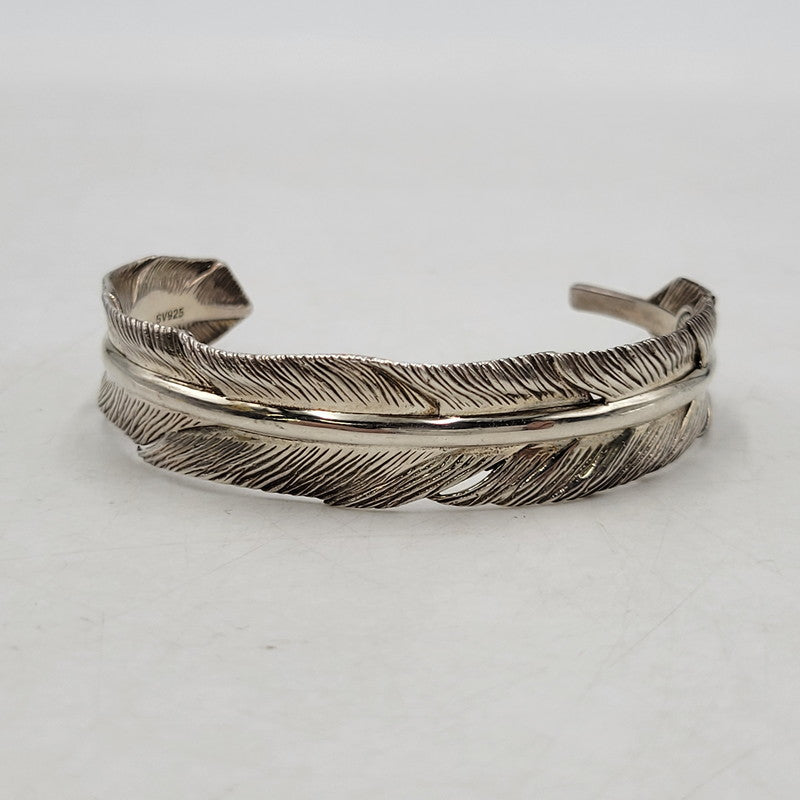【中古品】【メンズ/レディース】 ED HARDY エドハーディ SILVER FEATHER BANGLE SV925 シルバー フェザー バングル アクセサリー 192-251005-as-09-izu カラー：シルバー 万代Net店