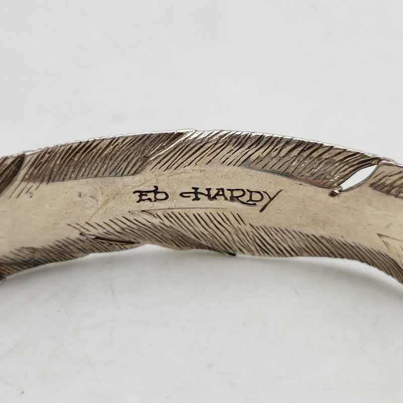 【中古品】【メンズ/レディース】 ED HARDY エドハーディ SILVER FEATHER BANGLE SV925 シルバー フェザー バングル アクセサリー 192-251005-as-09-izu カラー：シルバー 万代Net店