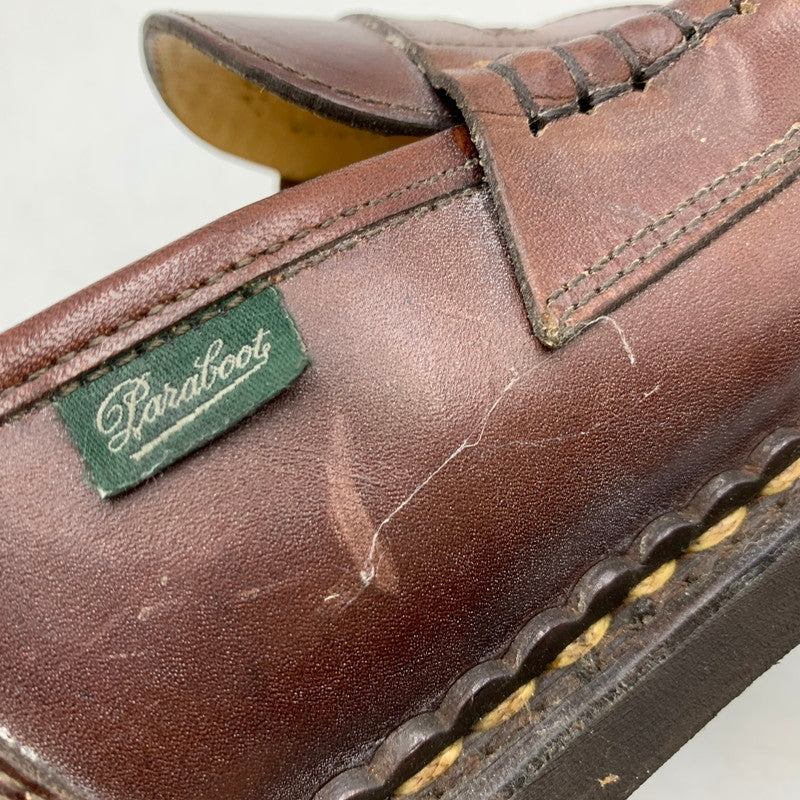 【中古品】【メンズ/レディース】 Paraboot パラブーツ 65610 フランス製 REIMS MARCHE COIN LOAFERS ランス マルシェ コインローファーズ 靴 シューズ 164-251006-ya-13-izu サイズ：7 カラー：BROWN 万代Net店
