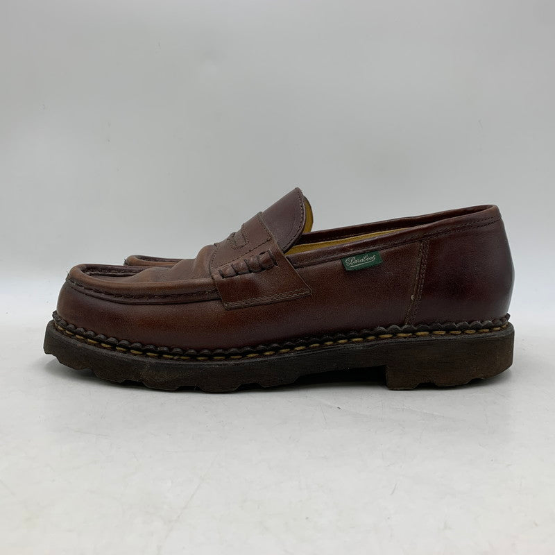 【中古品】【メンズ/レディース】 Paraboot パラブーツ 65610 フランス製 REIMS MARCHE COIN LOAFERS ランス マルシェ コインローファーズ 靴 シューズ 164-251006-ya-13-izu サイズ：7 カラー：BROWN 万代Net店