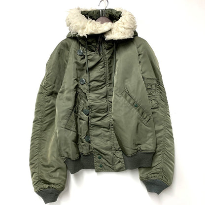【中古品】【メンズ】 ALPHA INDUSTRIES アルファ インダストリーズ 1615-573-8335 USA製 IDEAL アイディール ジッパー 初期タグ 80S N-2B FLIGHT JACKET フライト ジャケット アウター 145-251006-ya-07-izu サイズ：L カラー：カーキ 万代Net店