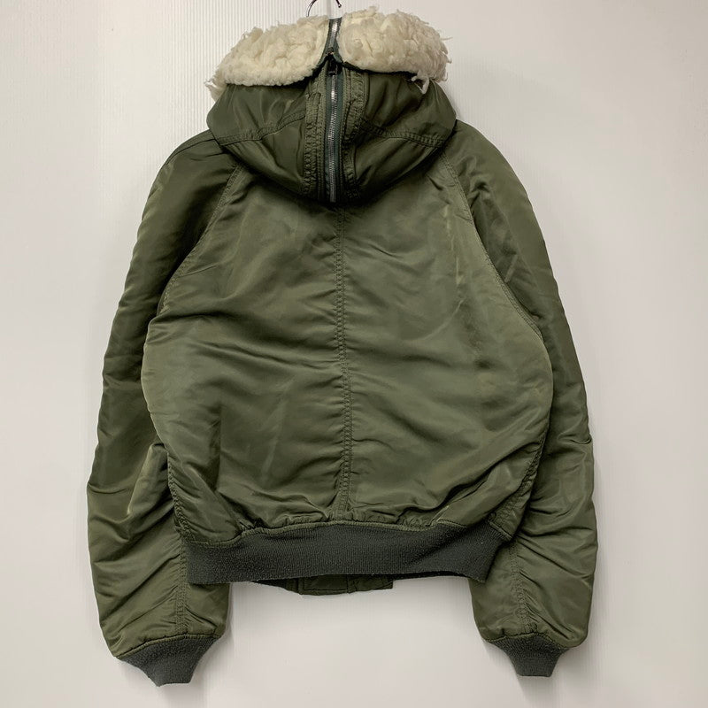 【中古品】【メンズ】 ALPHA INDUSTRIES アルファ インダストリーズ 1615-573-8335 USA製 IDEAL アイディール ジッパー 初期タグ 80S N-2B FLIGHT JACKET フライト ジャケット アウター 145-251006-ya-07-izu サイズ：L カラー：カーキ 万代Net店
