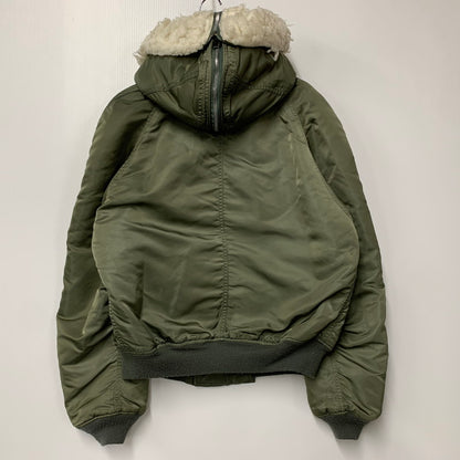 【中古品】【メンズ】 ALPHA INDUSTRIES アルファ インダストリーズ 1615-573-8335 USA製 IDEAL アイディール ジッパー 初期タグ 80S N-2B FLIGHT JACKET フライト ジャケット アウター 145-251006-ya-07-izu サイズ：L カラー：カーキ 万代Net店