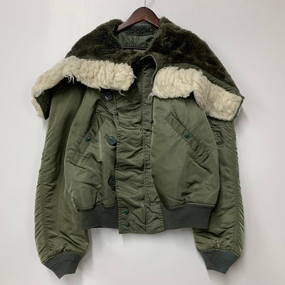 【中古品】【メンズ】 ALPHA INDUSTRIES アルファ インダストリーズ 1615-573-8335 USA製 IDEAL アイディール ジッパー 初期タグ 80S N-2B FLIGHT JACKET フライト ジャケット アウター 145-251006-ya-07-izu サイズ：L カラー：カーキ 万代Net店