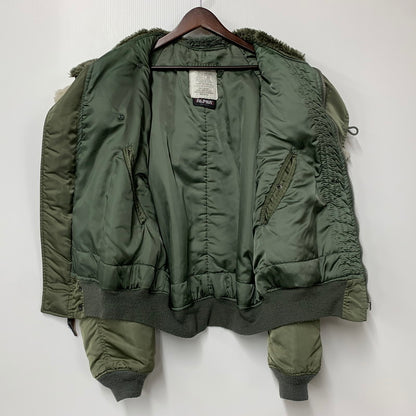 【中古品】【メンズ】 ALPHA INDUSTRIES アルファ インダストリーズ 1615-573-8335 USA製 IDEAL アイディール ジッパー 初期タグ 80S N-2B FLIGHT JACKET フライト ジャケット アウター 145-251006-ya-07-izu サイズ：L カラー：カーキ 万代Net店