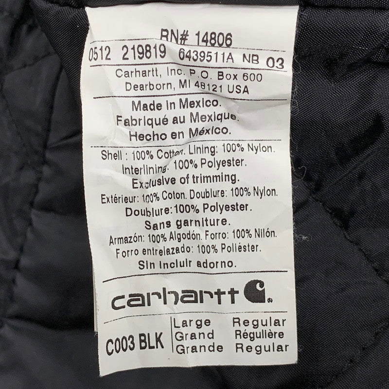 【中古品】【メンズ】 Carhartt カーハート C003 BLK USA製 2012年製 TRADITIONAL QUILT-LINED DUCK WORK COAT トラディショナル キルトラインド ダック ワークコート アウター 146-251006-ya-09-izu サイズ：L-R カラー：BLACK 万代Net店