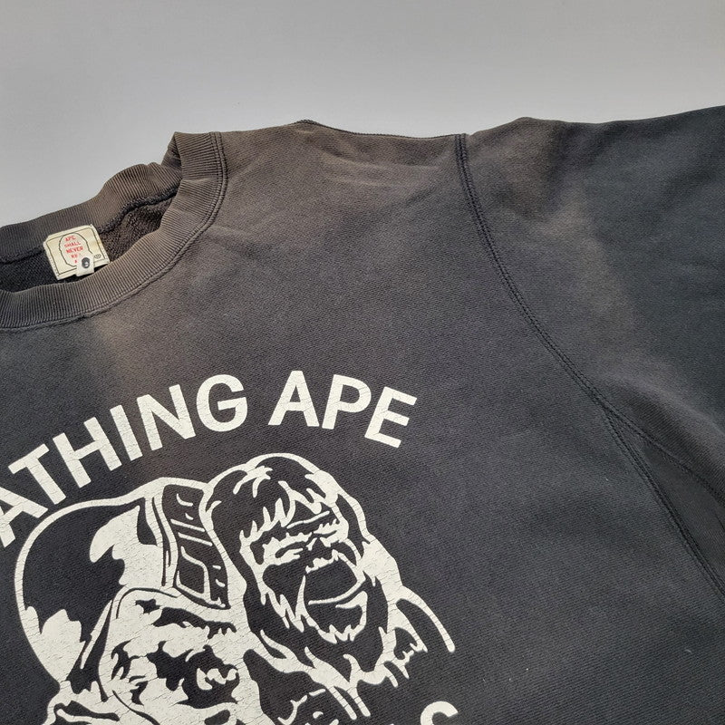 【現状渡し品】【メンズ】 OLD A BATHING APE オールド アベイシングエイプ GENERALS CREWNECK SWEATSHIRT クルーネック スウェットシャツ トレーナー 長袖 トップス 142-251008-as-07-izu サイズ：M カラー：ブラック 万代Net店