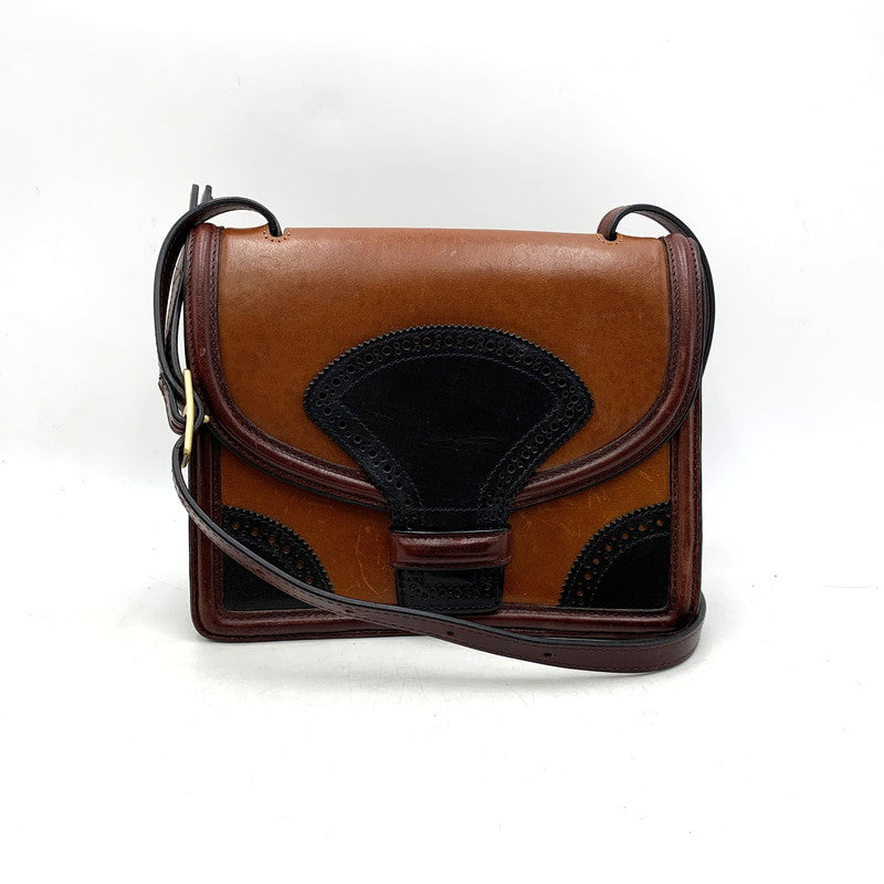 【中古品】【メンズ/レディース】 DRIES VAN NOTEN ドリスヴァンノッテン LEATHER SHOULDER BAG レザー ショルダー バッグ 鞄 カバン 188-251006-ay-01-izu カラー：ブラウン×ブラック 万代Net店