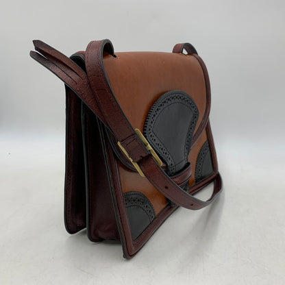 【中古品】【メンズ/レディース】 DRIES VAN NOTEN ドリスヴァンノッテン LEATHER SHOULDER BAG レザー ショルダー バッグ 鞄 カバン 188-251006-ay-01-izu カラー：ブラウン×ブラック 万代Net店