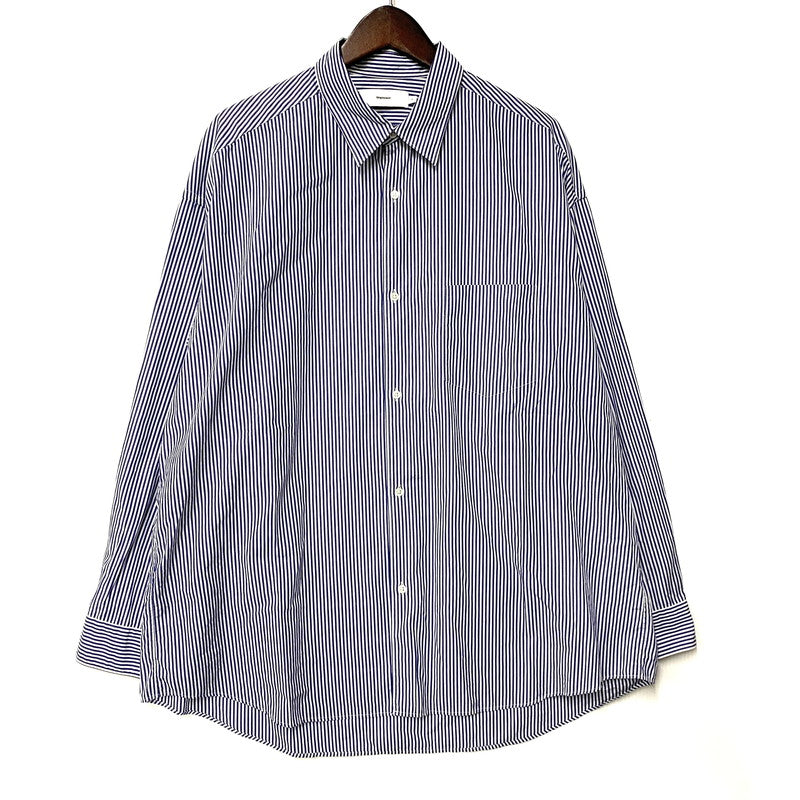 【中古美品】【メンズ】 GRAPHPAPER グラフペーパー GM232-50001STB BROAD ブロド L/S OVERSIZED ロングスリーブ OVERSIZED REGULAR COLLAR SHIRT オーバーサイズ レギュラー カラー シャツ トップス 長袖 140-251006-ya-01-izu サイズ：F カラー： ブルー／ホワイト 万代Net店